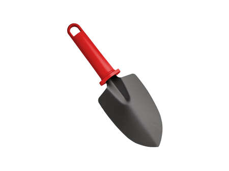 A small shovel for dredging the soil. Tools for farming in polybags. Isolated background 02の写真素材