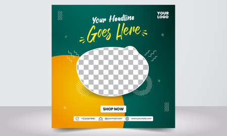 Food social media promotion and banner post design template vector illustrationのイラスト素材