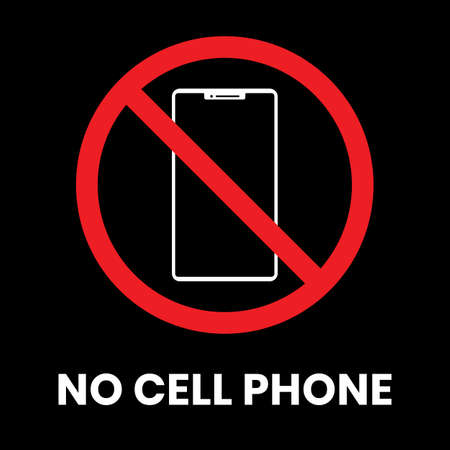 No Cell Phone Sign Sticker with inscription on isolated backgroundのイラスト素材