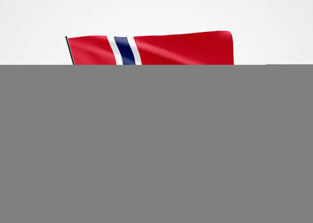 Norway flag flying high in the white isolated background. May 17 Norway independence day World national flag collection world national flag collectionの写真素材