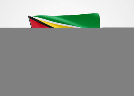 Guyana flag flying high in the white isolated background. May 26 Guyana independence day World national flag collection world national flag collectionの写真素材