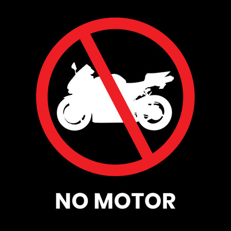 No Entry Motor Bikes Traffic Sign Sticker with text inscription on isolated backgroundのイラスト素材
