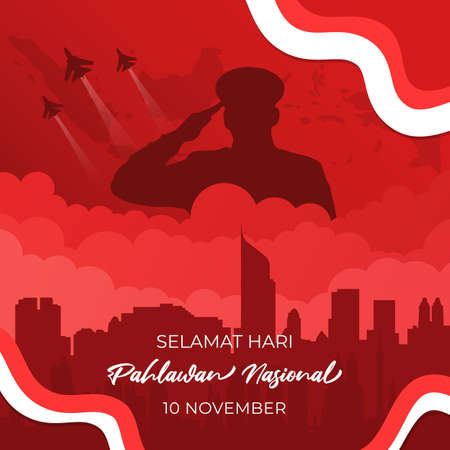 Indonesian National Hero day background design. Indonesian National Heroes day November 10thのイラスト素材