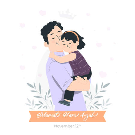 Indonesian Happy National Fathers Day November 12th background designのイラスト素材
