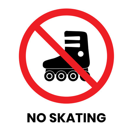 No Skating Sign Sticker with text inscription on isolated backgroundのイラスト素材