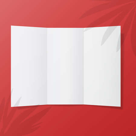 Opened trifold flyer paper mockup illustration on isolated backgroundのイラスト素材