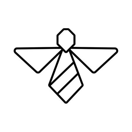 Bee icon line style illustration design on isolated backgroundのイラスト素材
