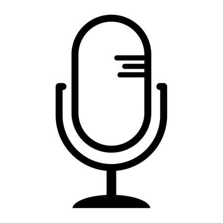 Microphone icon line style illustration design on isolated backgroundのイラスト素材