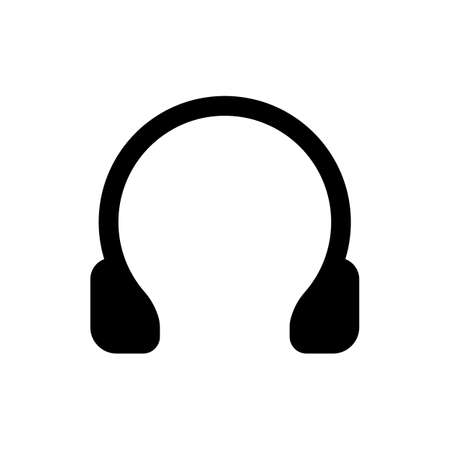Headphone icon solid style illustration on isolated backgroundのイラスト素材
