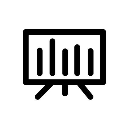 Screen icon with presentation curve illustration on isolated background designのイラスト素材