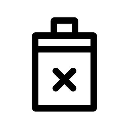 Low power icon with cross battery symbol illustration for business and management on isolated background designのイラスト素材