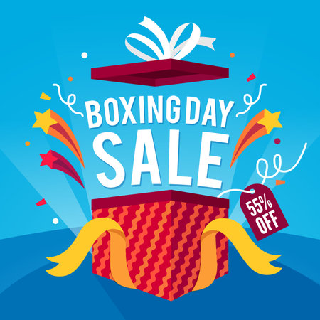 Light Shining Boxing Day December 26th illustration on abstract backgroundのイラスト素材