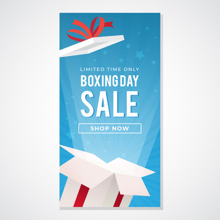 Boxing Day Sale banner illustration on abstract gradient background design. Happy Boxing Say December 26thのイラスト素材