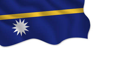 Nauru flag waving illustration with copy space on isolated background designのイラスト素材