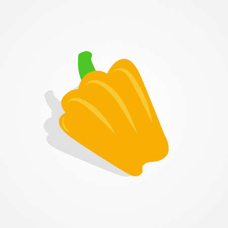 Flat design yellow peppers illustration on isolated background vegetable series designのイラスト素材