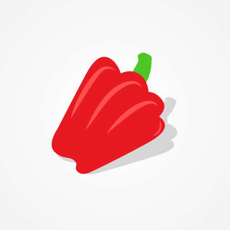 Flat design red paprika illustration on isolated background vegetable series designのイラスト素材