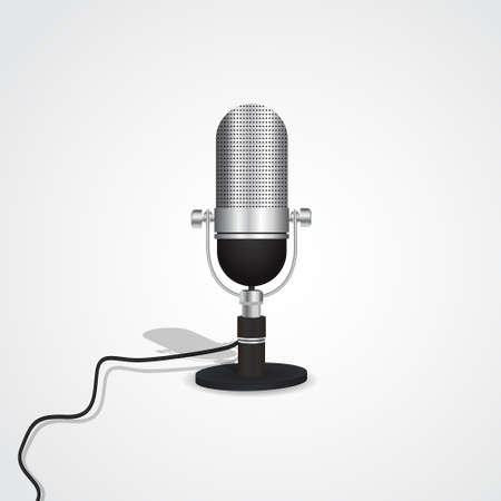Flat design retro studio microphone illustration on isolated background designのイラスト素材
