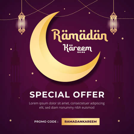 Ramadan sale banner social media post illustration background design templateのイラスト素材