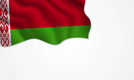 Belarus flag waving illustration with copy space on isolated background designのイラスト素材