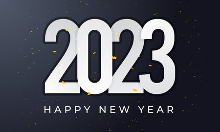 Happy New Year 2023 banner illustration on isolated background designのイラスト素材