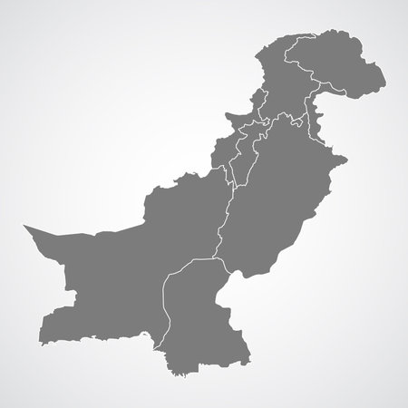 Pakistan map with gray tone color on isolated background designのイラスト素材