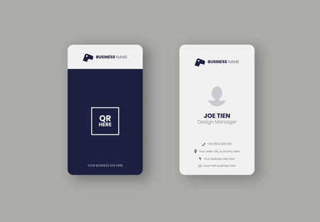 Name card simple two sides design template with vertical orientation for business professionalのイラスト素材