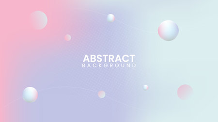 Abstract background with 3d circles lines and halftone illustration on holographic backgroundのイラスト素材
