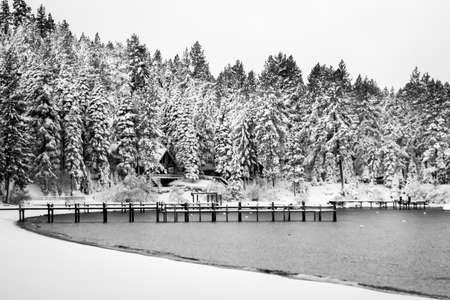Lake Tahoe after a snow stormの写真素材