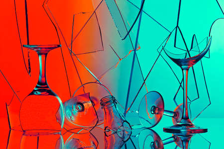 Glasses, red and green still life