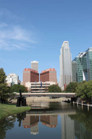 Skyline of downtown Omaha, Nebraskaのeditorial素材