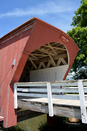 Hogback Covered Bridge-Winterset, Iowaのeditorial素材