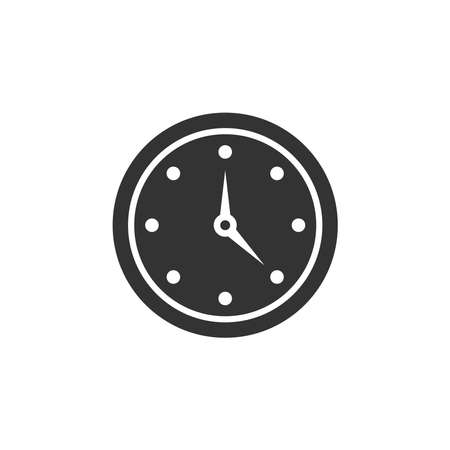 wall clock icon. wall clock icon vector flat illustration for graphic and web design isolated on black backgroundのイラスト素材