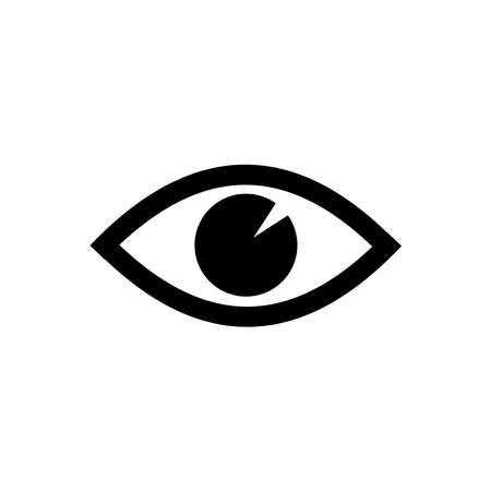 Human Eye Icon Vector on white background. eye icon black on white background. human eye icon simple and modern for app, web and design. eye icon vector illustration.のイラスト素材