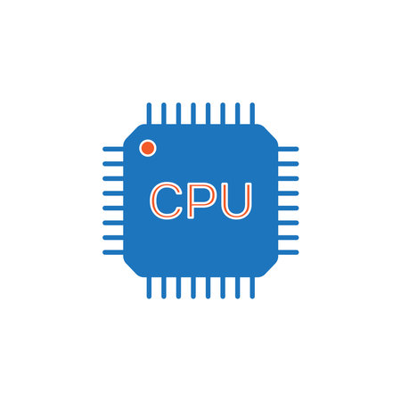 CPU chip icon. Flat design style  vector illustration.のイラスト素材