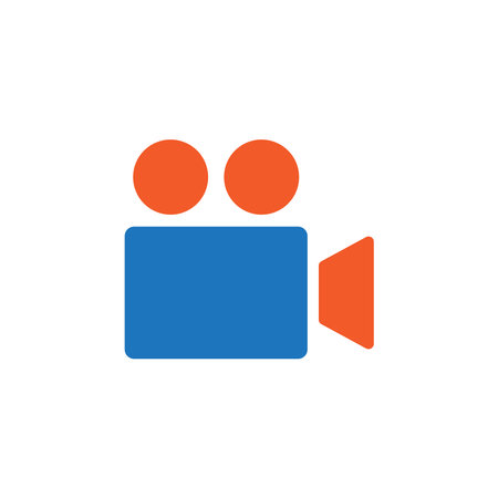Video camera icon. Flat design style  vector illustration.