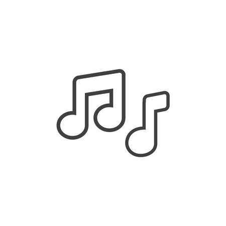 Music note line icon in flat style. Note vector illustration on white isolated background. Note business concept.のイラスト素材