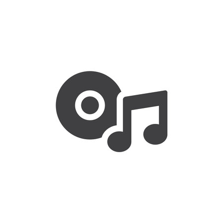 Music note icon in flat style. Musical note vector illustration on white isolated background. Note music business concept.のイラスト素材