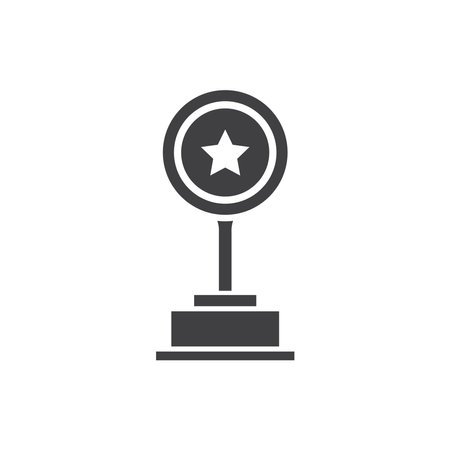 Trophy icon in flat style. Award vector illustration on white isolated background. Trophy business concept.のイラスト素材