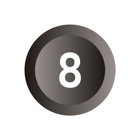 number eight in black circle icon over white background. colorful design. vector illustration
