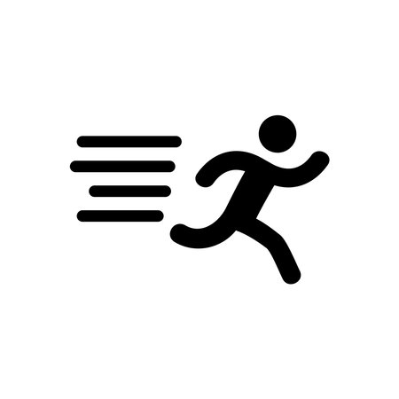 Running man icon. Simple illustration of running man vector icon for web design isolated on white backgroundのイラスト素材
