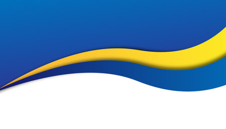 Ukrainian flag in blue and yellow colors. Vector illustration.のイラスト素材