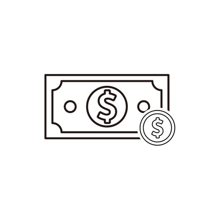 Money icon. Vector illustration on a white background. Isolated.のイラスト素材