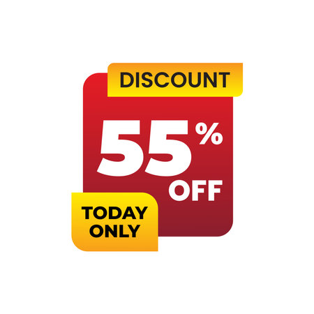 Discount Label up to 55% off Vector Template Design Illustrationのイラスト素材