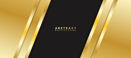 Luxury abstract background with gold line overlap layer on dark space for text and message design. Vector illustrationのイラスト素材