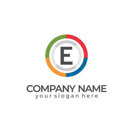 Initial Letter E Logo Template Design Vector, Emblem, Design Concept, Creative Symbol, Iconのイラスト素材