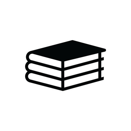 stack of books icon over white background, line style, vector illustrationのイラスト素材
