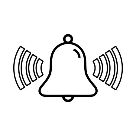 Bell icon on white background. Vector illustration in trendy flat style.のイラスト素材