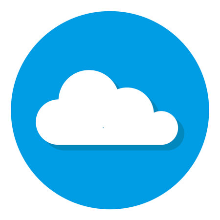 Cloud icon on blue background. Vector illustration. Flat design style.のイラスト素材