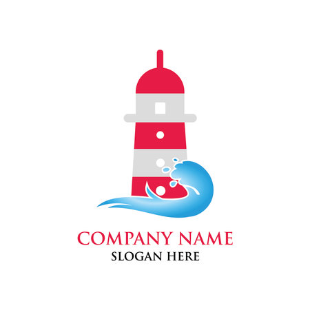 Lighthouse logo design. Lighthouse vector logo template. Lighthouse iconのイラスト素材