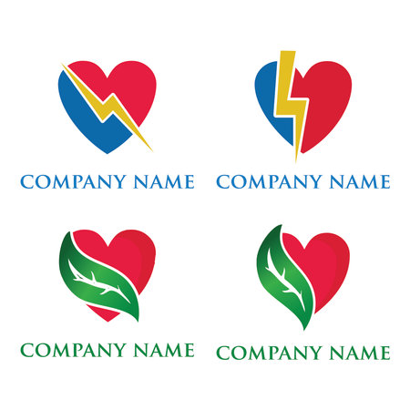 Set of Heart Logo Template vector icon design.EPS 10.のイラスト素材